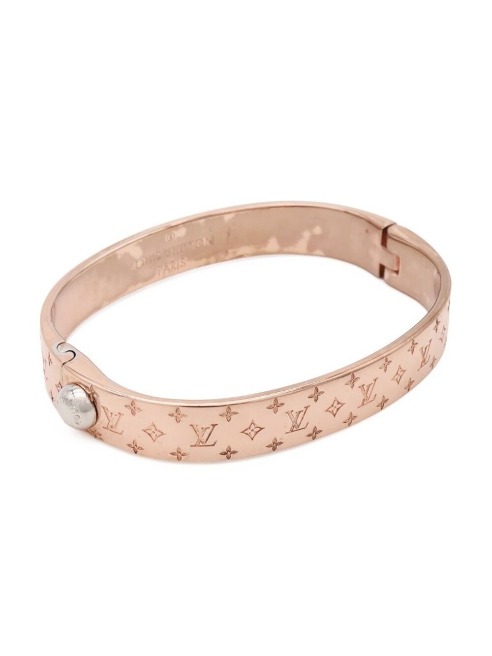 Louis Vuitton Calfskin Nanogram Bangle Bracelet Pgp Pink Gold
